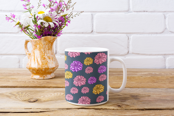 Flower White glossy mug