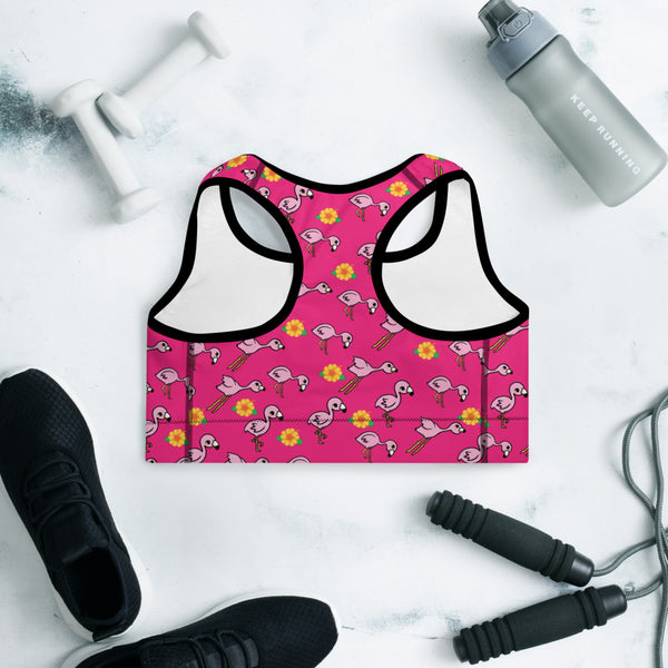 Flamingo Padded Sports Bra