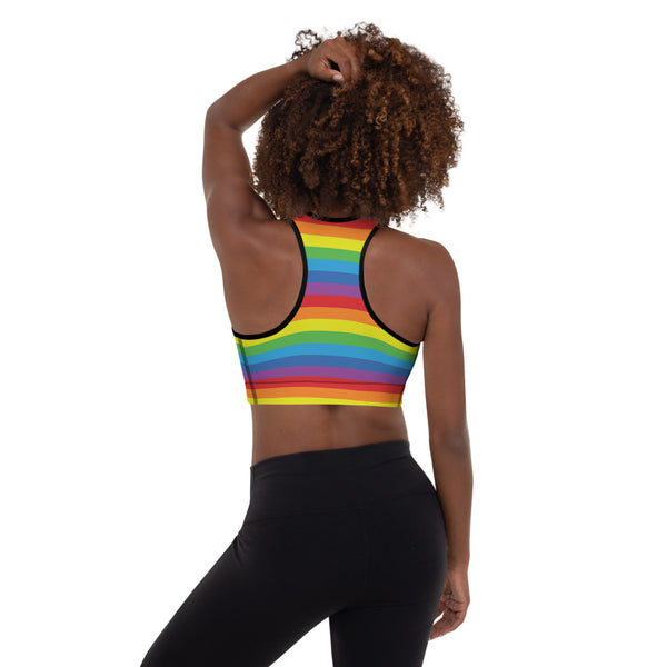 Rainbow Padded Sports Bra