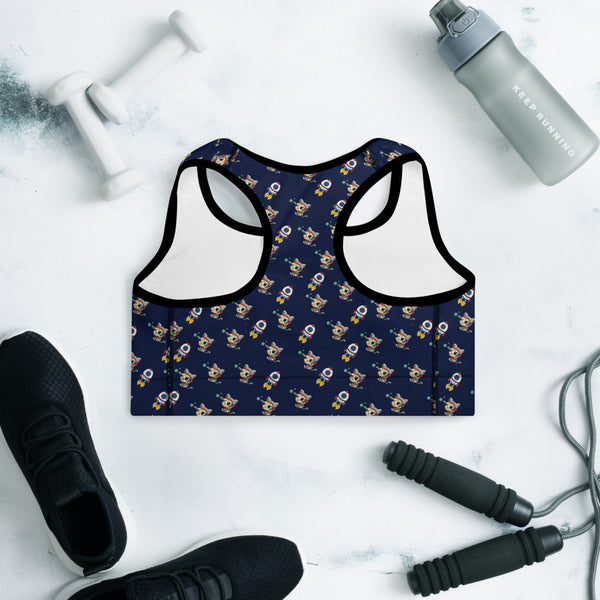 Cat Space Padded Sports Bra