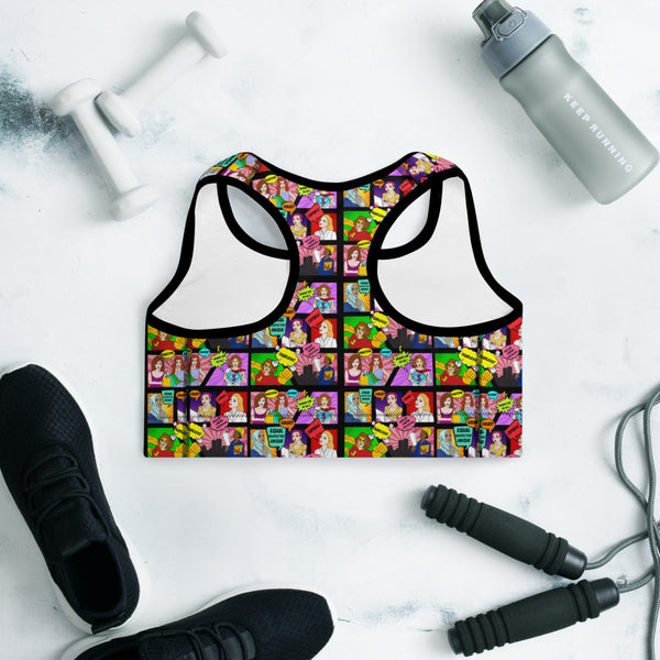 Pop Art Padded Sports Bra