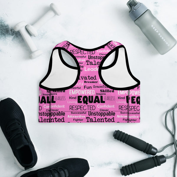 Words Padded Sports Bra