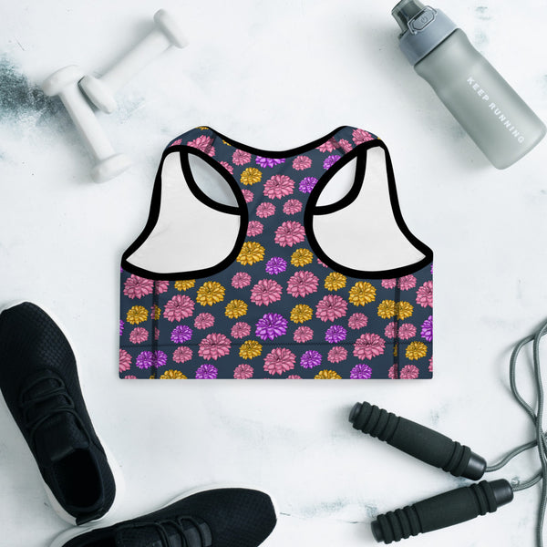 Flower Padded Sports Bra