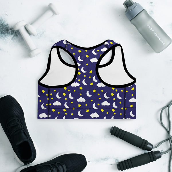Star and Moon Padded Sports Bra