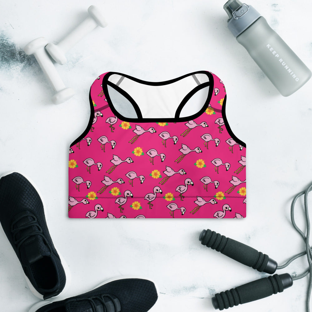 Flamingo Padded Sports Bra