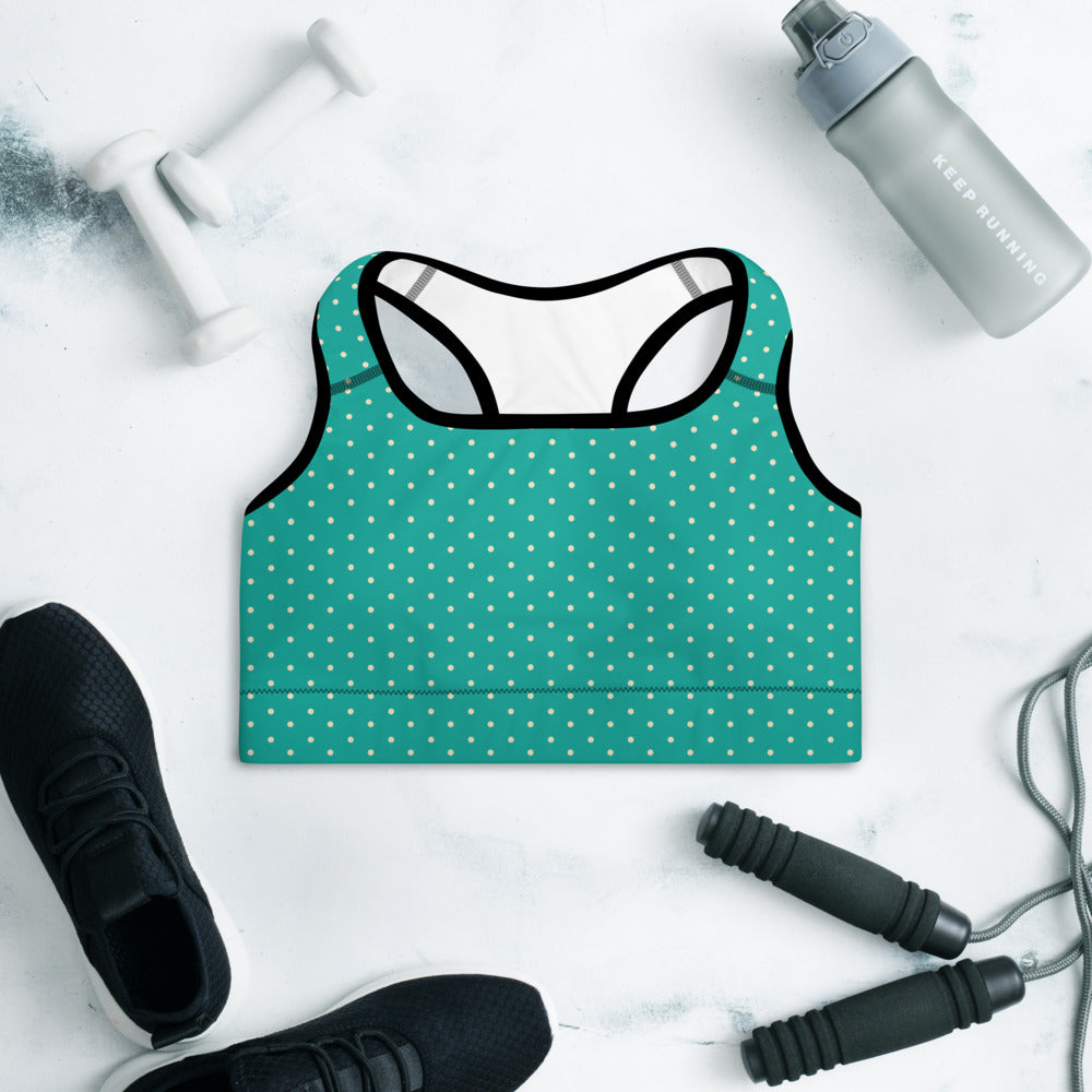 Polka Dot Padded Sports Bra