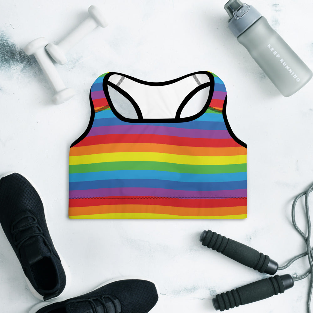 Rainbow Padded Sports Bra