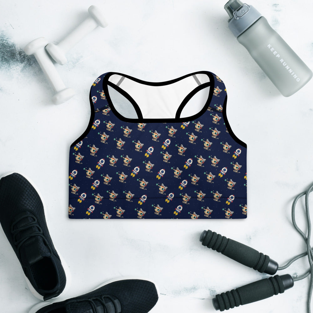 Cat Space Padded Sports Bra