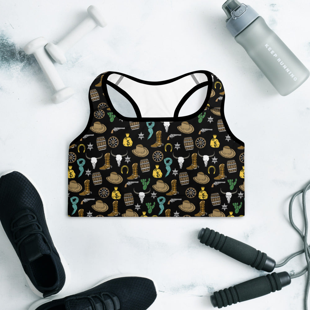 Cowboy Padded Sports Bra