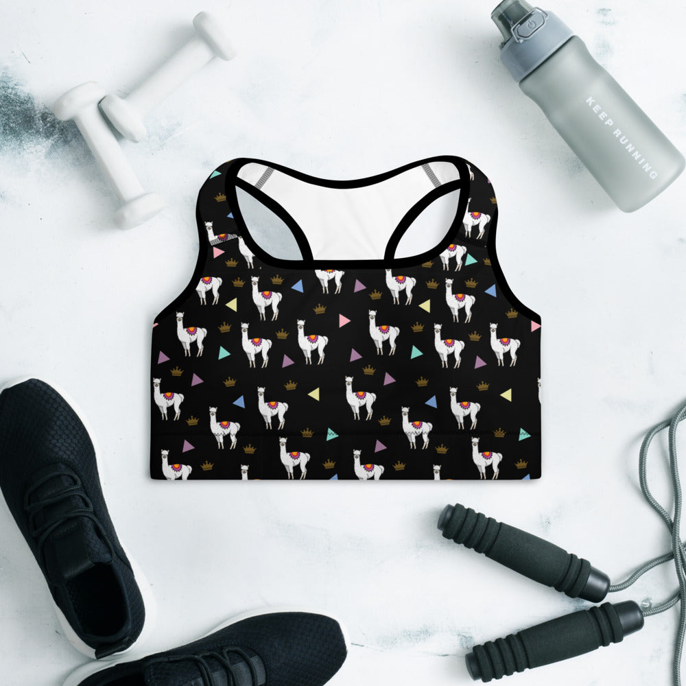 Llama Padded Sports Bra
