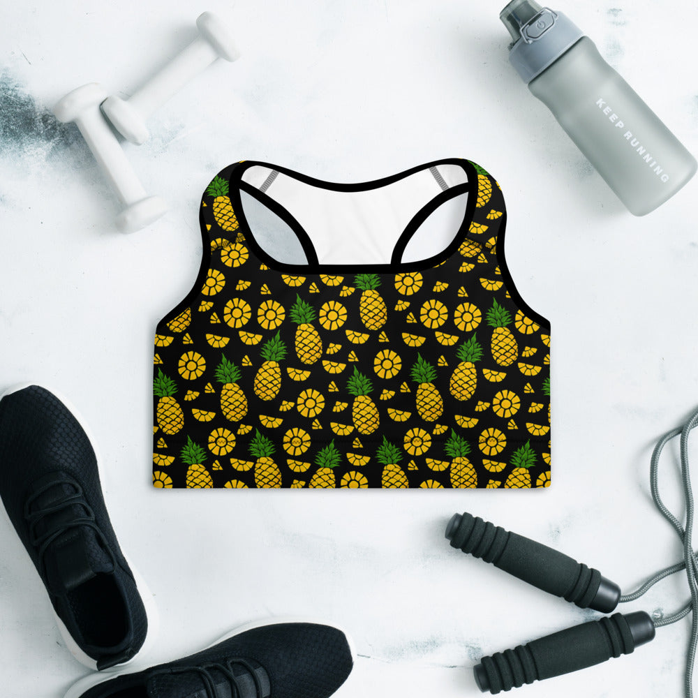 Pineapple Padded Sports Bra