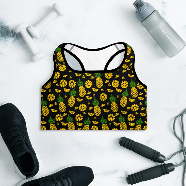 Pineapple Padded Sports Bra