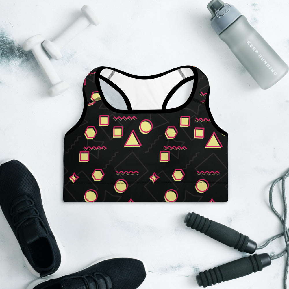 Random Pattern Padded Sports Bra