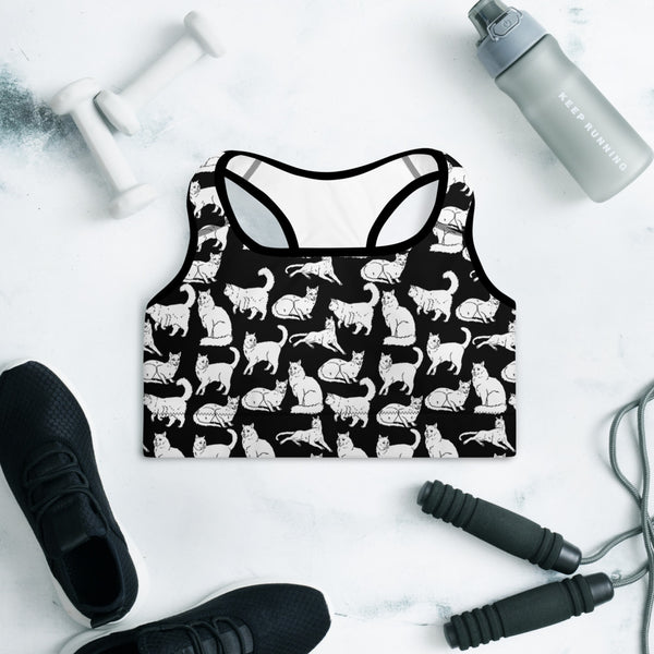 Cat Padded Sports Bra