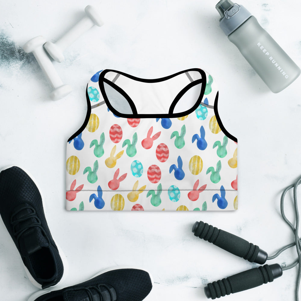 Easter Watercolor Padded Sports Bra