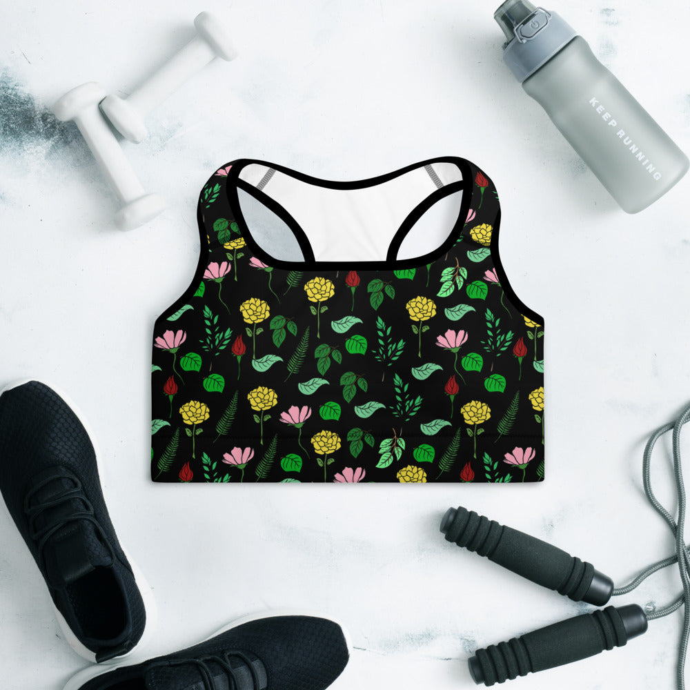 Floral Padded Sports Bra