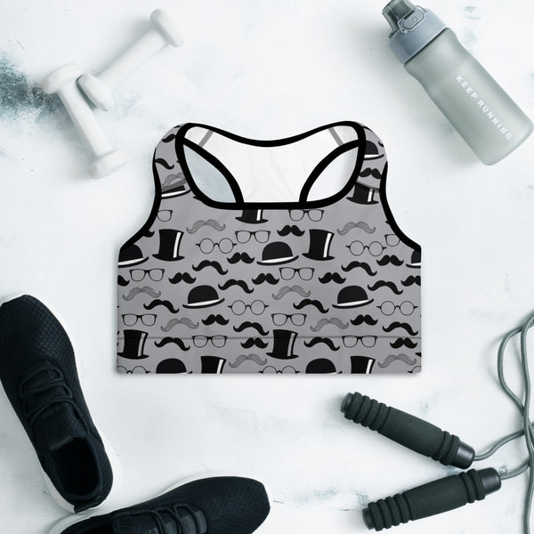 Mustache Padded Sports Bra