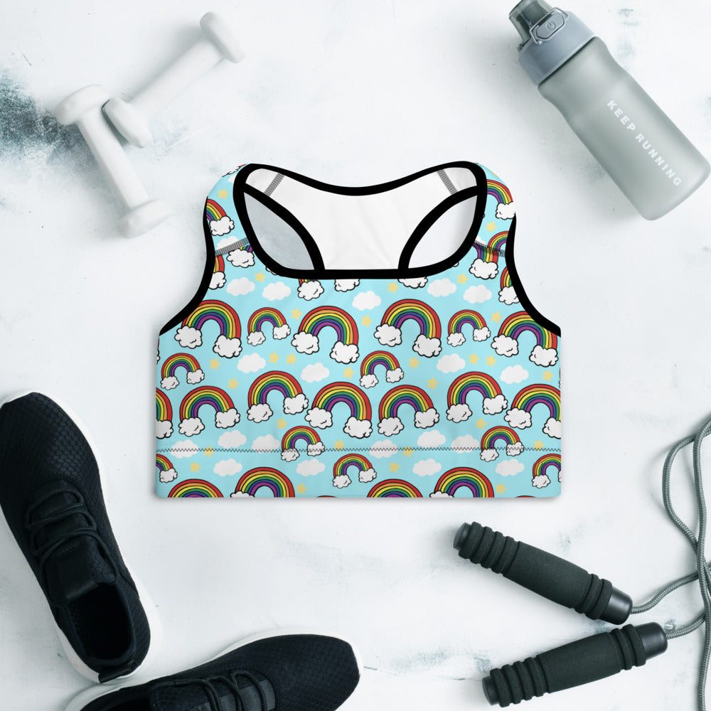 Rainbow Padded Sports Bra
