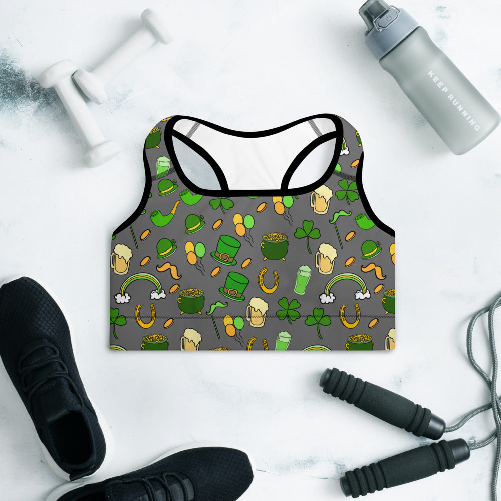 St. Patrick's Day Padded Sports Bra