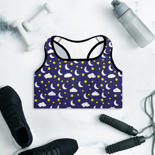 Star and Moon Padded Sports Bra
