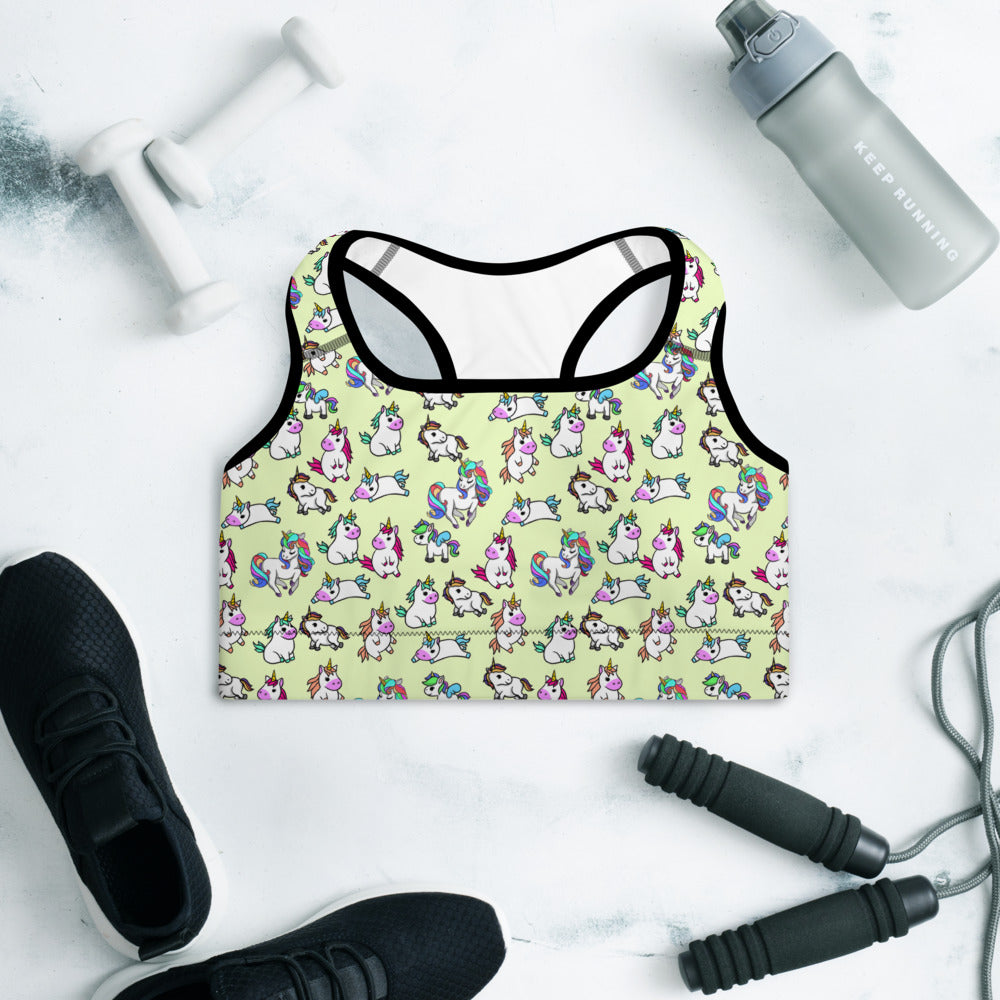 Unicorn Padded Sports Bra