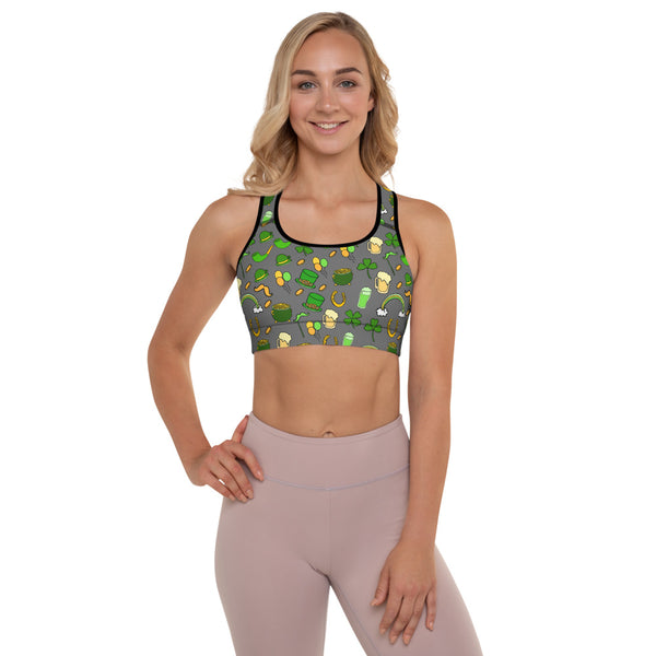 St. Patrick's Day Padded Sports Bra