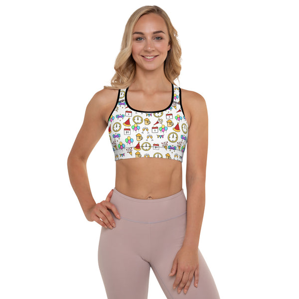 New Years Padded Sports Bra