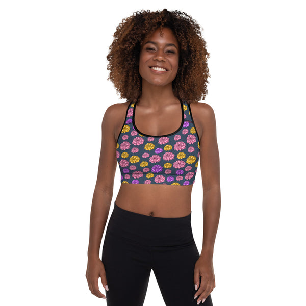 Flower Padded Sports Bra