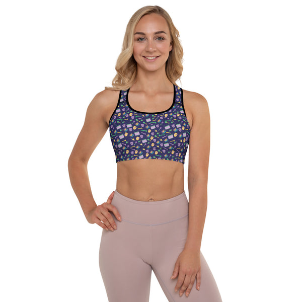 Mardis gras Padded Sports Bra