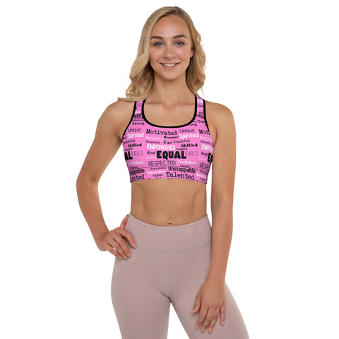 Words Padded Sports Bra