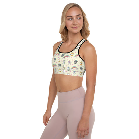 Unicorn Cat Padded Sports Bra