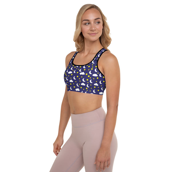 Star and Moon Padded Sports Bra