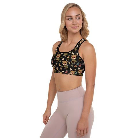 Reindeer Padded Sports Bra