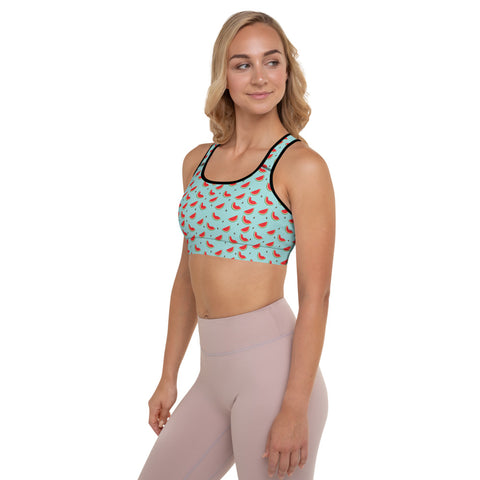 Watermelon Padded Sports Bra