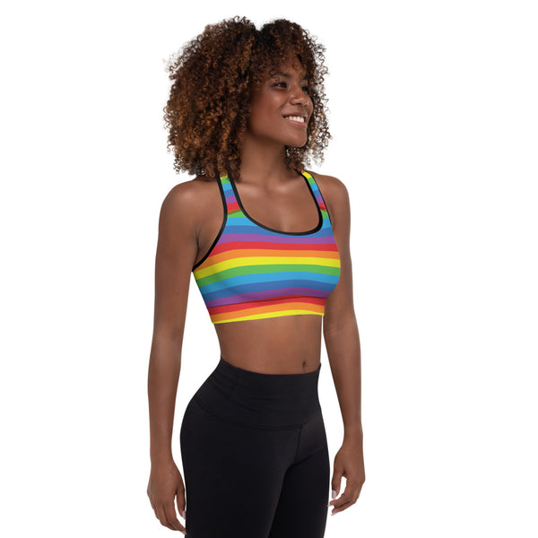 Rainbow Padded Sports Bra
