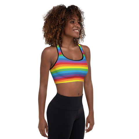 Rainbow Padded Sports Bra