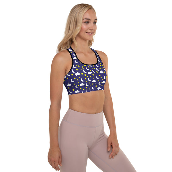Star and Moon Padded Sports Bra