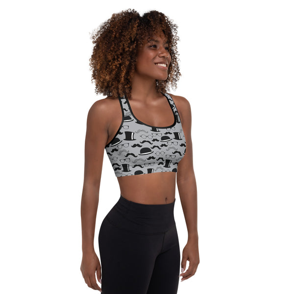 Mustache Padded Sports Bra