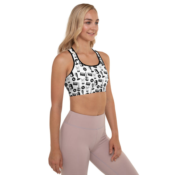 Rock Music Padded Sports Bra