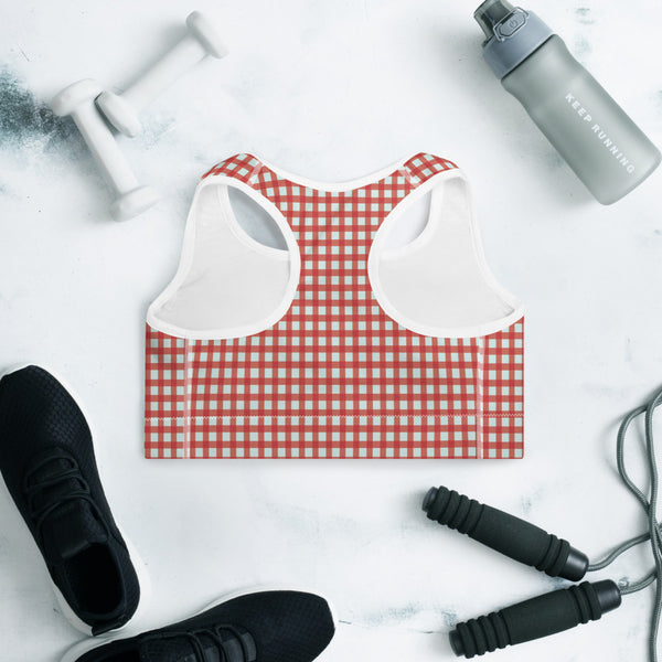 Checkered Padded Sports Bra