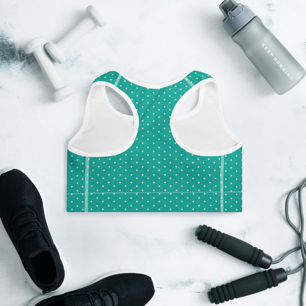 Polka Dot Padded Sports Bra