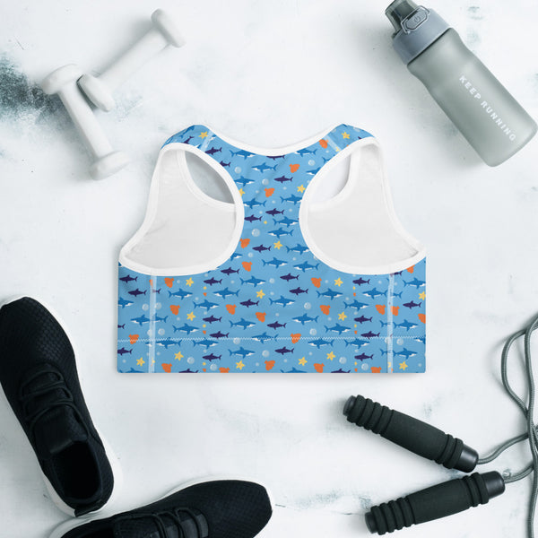 Shark Padded Sports Bra
