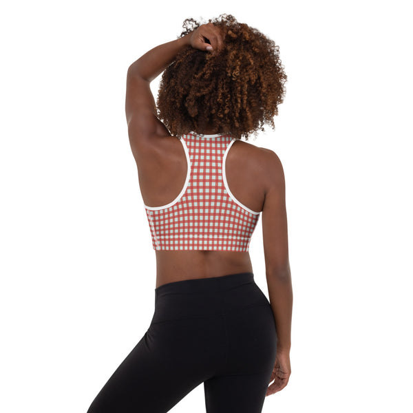 Checkered Padded Sports Bra