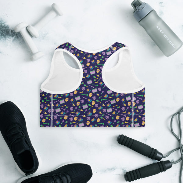 Mardis gras Padded Sports Bra