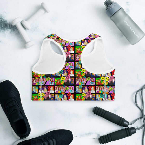Pop Art Padded Sports Bra