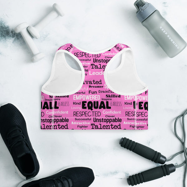 Words Padded Sports Bra