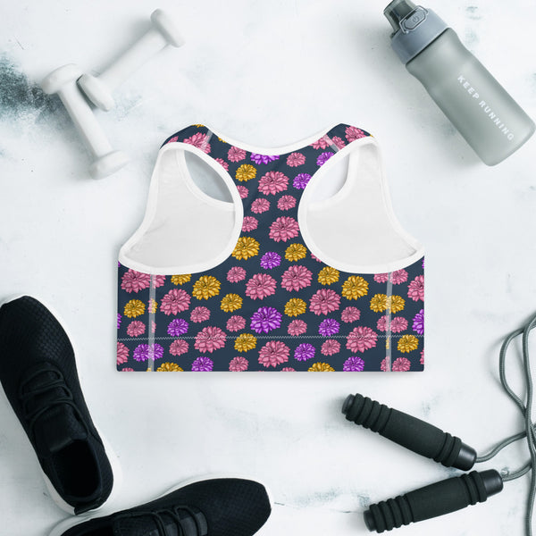 Flower Padded Sports Bra