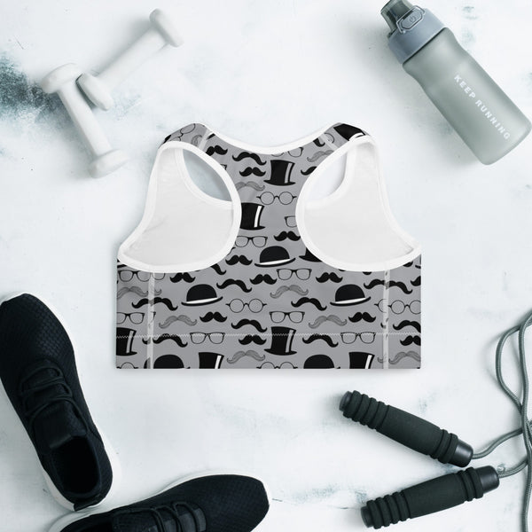 Mustache Padded Sports Bra