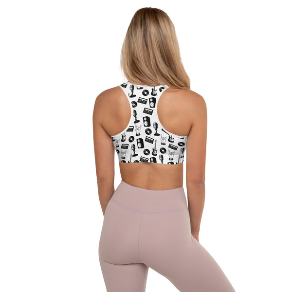 Rock Music Padded Sports Bra