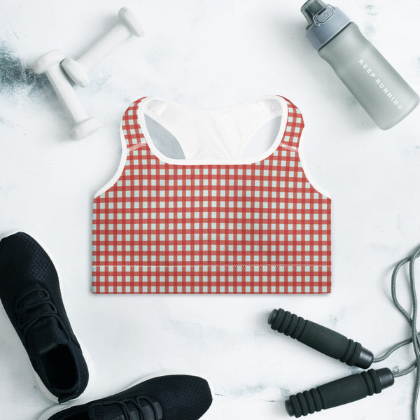 Checkered Padded Sports Bra